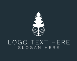Abstract Leaf Pine Tree Logo