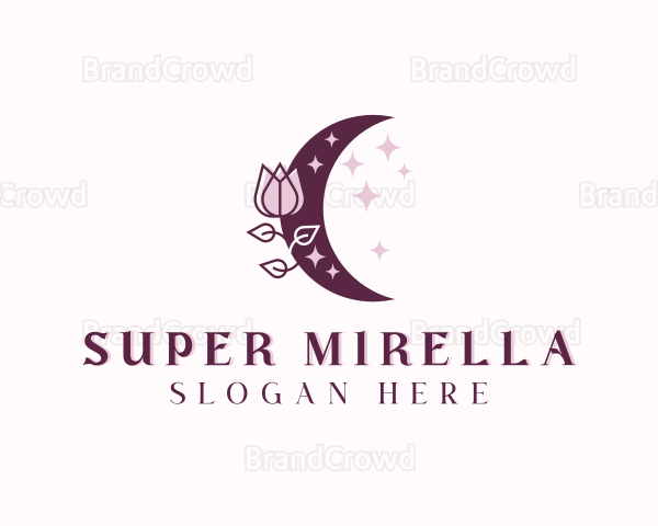 Floral Moon Crescent Logo