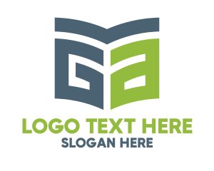 Literacy - Book Letter G & A logo design