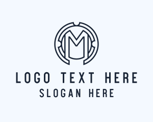 Factory - Industrial Engineering Letter M logo design