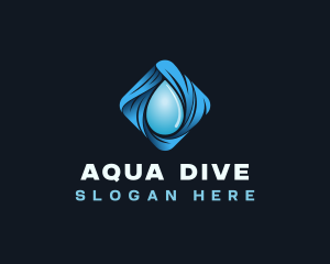 Water Droplet Wave logo design