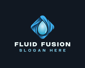 Water Droplet Wave logo design