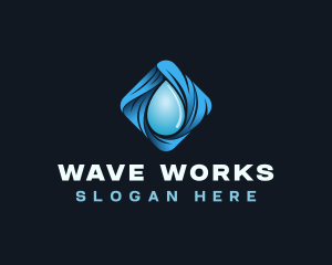 Water Droplet Wave logo design