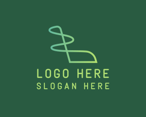 Gradient Doodle Ribbon logo design