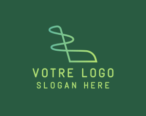 Letter L - Gradient Doodle Ribbon logo design
