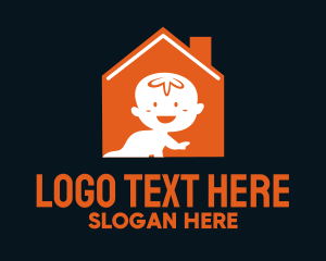 School - Orange Baby House logo design