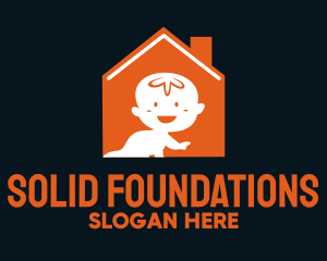Children - Orange Baby House logo design