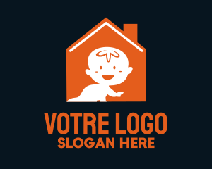 Midwife - Orange Baby House logo design