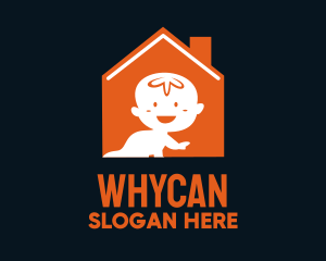 Pediatrician - Orange Baby House logo design