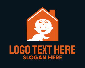 Parent - Orange Baby House logo design