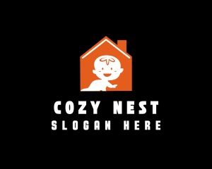 Crib - Orange Baby House logo design