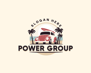 Beach Travel Car Logo