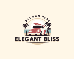 Road Trip - Beach Travel Car logo design