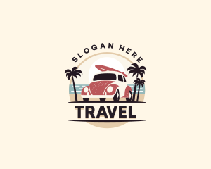 Beach Travel Car logo design