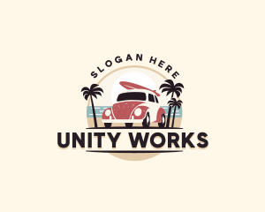 Beach Travel Car logo design