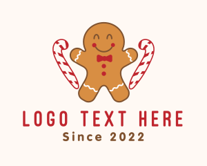 Candy Cane - Gingerbread Man Candy logo design