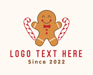 Christmas - Gingerbread Man Candy logo design