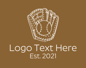 Baseball Championship - Baseball Gloves Line Art logo design