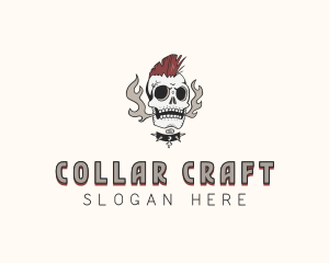 Mohawk Skull Rockstar Logo