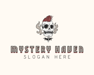 Mohawk Skull Rockstar Logo