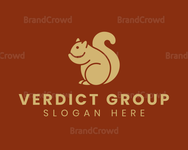 Cute Squirrel Silhouette Logo