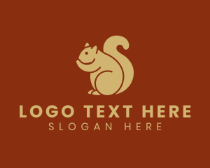 Animal - Cute Squirrel Silhouette logo design