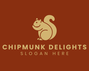 Chipmunk - Cute Squirrel Silhouette logo design