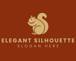 Silhouette - Cute Squirrel Silhouette logo design