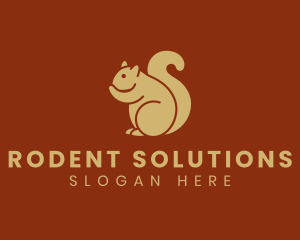 Cute Squirrel Silhouette logo design