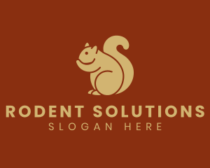 Rodent - Cute Squirrel Silhouette logo design