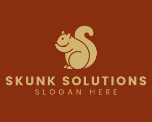 Cute Squirrel Silhouette logo design