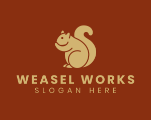 Weasel - Cute Squirrel Silhouette logo design