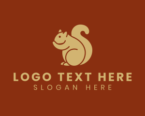 Cute Squirrel Silhouette Logo