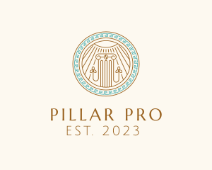 Greek Coffee Pillar logo design