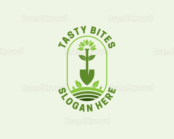 Plant Shovel Gardening Logo