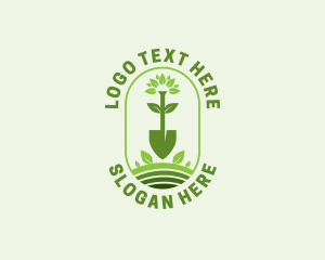 Lawn Care - Plant Shovel Gardening logo design