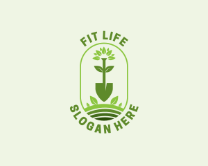 Plant Shovel Gardening Logo