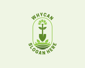 Plant Shovel Gardening Logo
