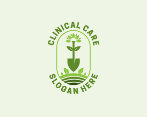 Plant Shovel Gardening logo design