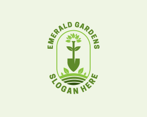 Plant Shovel Gardening logo design