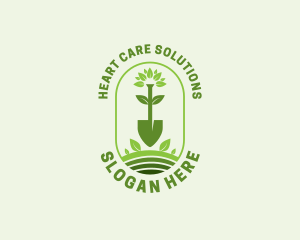 Plant Shovel Gardening logo design