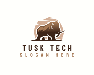 Tusk - Wild Mammoth Species logo design