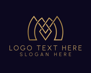 Financial - Golden Luxury Letter M logo design