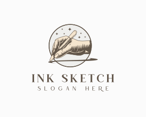 Hand Writing Ink Author logo design