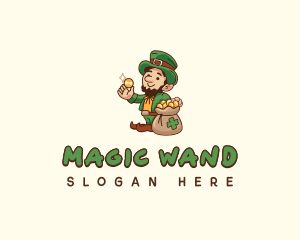 Magical Leprechaun Coin logo design