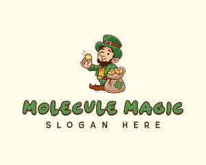 Magical Leprechaun Coin logo design