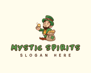 Magical Leprechaun Coin logo design