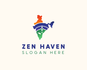 Buddha - Shiva India Map logo design