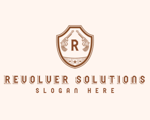 Revolver - Western  Weapon Gun logo design