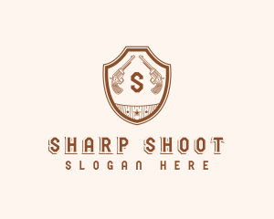 Shoot - Western  Weapon Gun logo design